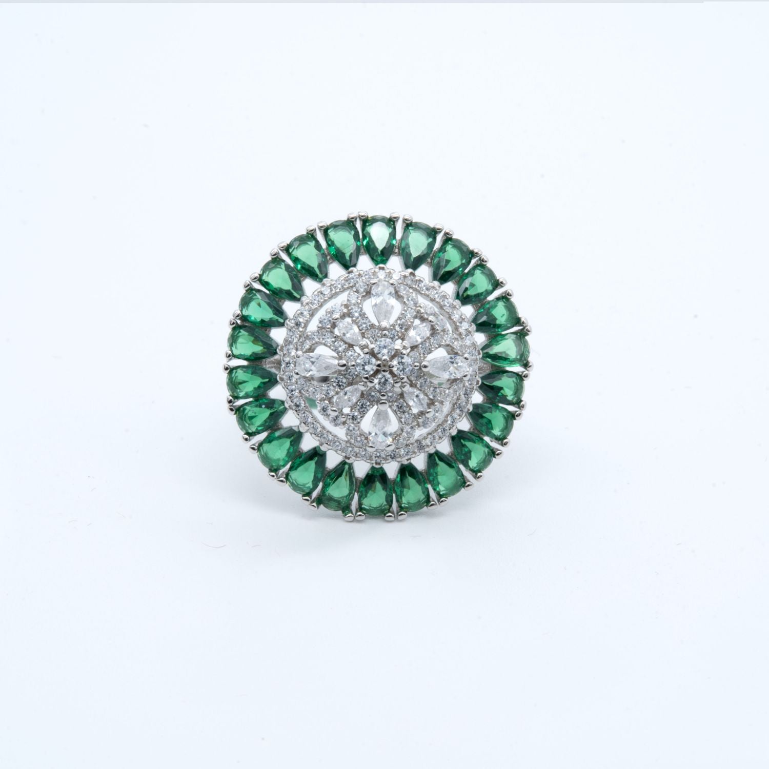Sapphire Radiance Halo Ring